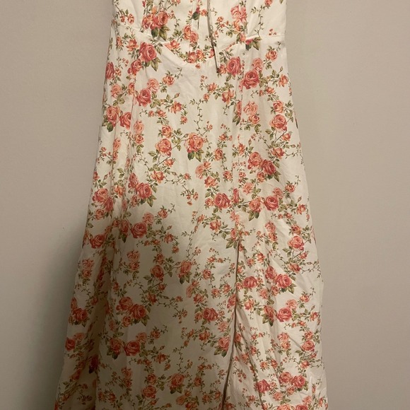 House of CB Carmen Bustier Sundress rose floral print XS coquette wedding bride - Picture 4 of 10